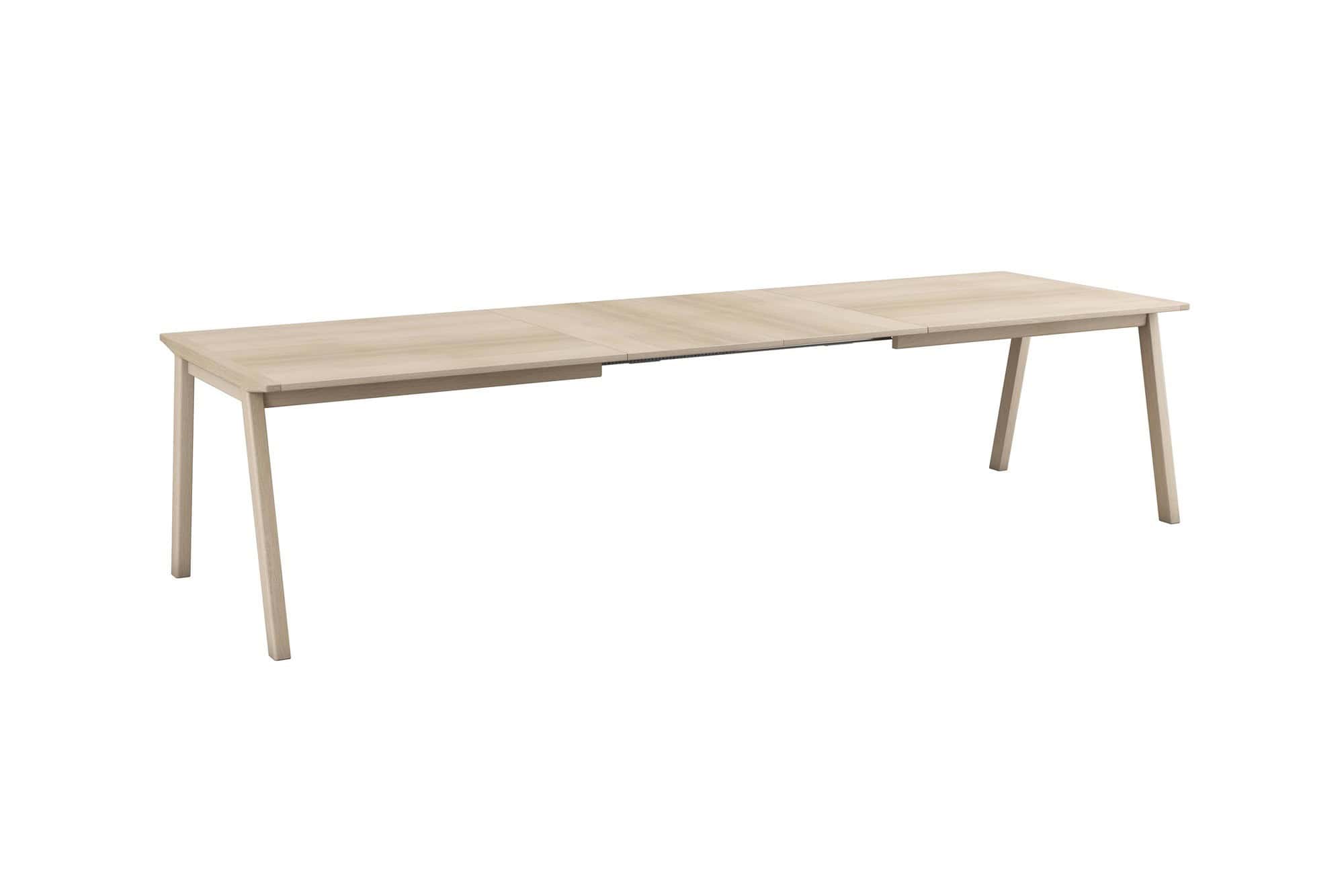 Ausziehtisch geteilte Tischplatte Eiche weiss - Hobro